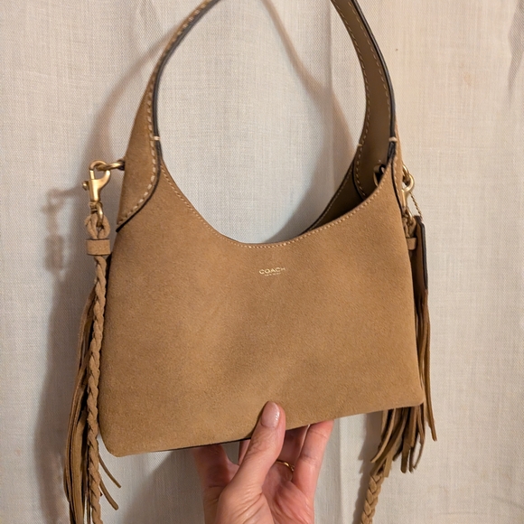 Coach Handbags - Coach Brooklyn 23 Brown Suede Fringe Crossbody NWT